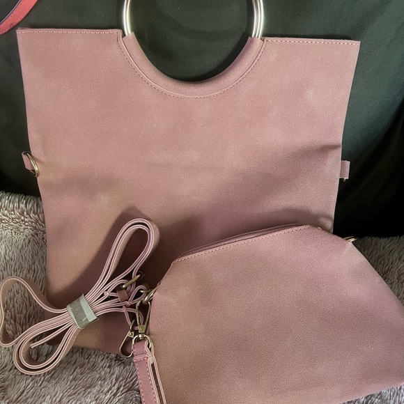 Lulu’s Blush Pink Suede purse (Vegan suede) - Picture 2 of 9